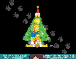 the simpsons family christmas tree holiday  png, sublimation