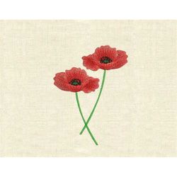 machine embroidery designs poppy flowers