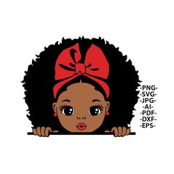 peekaboo girl svg, afro girl svg, puff hair, black girl svg, red lips, cute little kid, 3 png glitter, svg cut files