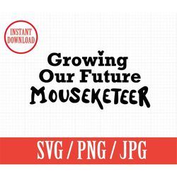 growing our future mouseketeer - mickey pregnancy - svg png jpg - instant file download