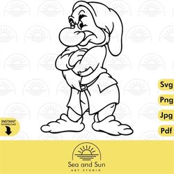 grumpy seven dwarfs coloring page