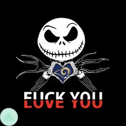 Los Angeles Rams Love You Jack Skellington Halloween Svg, Love Halloween Svg