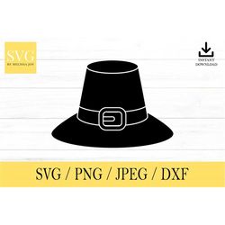 pilgrim hat svg, thanksgiving holiday svg, svg, png, dxf, jpeg, digital download, cricut, silhouette, glowforge, svg fil