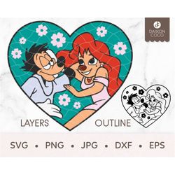 max and roxanne svg, goofy movie svg, roxanne svg, goofy movie max svg, svg png jpg dxf eps cricut silhouette cutting fi