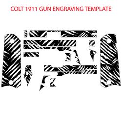 colt 1911 handgun full vintage zombie's scratch pattern svg laser engraving, cnc cutting vector file