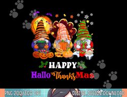 three gnomes halloween merry christmas happy hallothanksmas png, sublimation copy