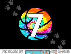 tie dye 7 year old basketball player 7th birthday boy  png, sublimation copy