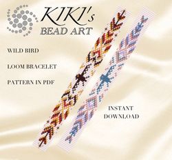 bead loom pattern wild bird ethnic inspired loom bracelet pattern design in pdf instant download