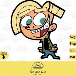 vector chester mcbadbat svg clip art files, fairly odd parents, ears, digital, download, tshirt cut file svg iron on, tr