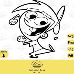 vector timmy turner svg clip art files, fairly odd parents, ears, digital, download, tshirt cut file svg iron on, transf