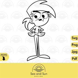 vicky the babysitter svg clip art files, fairly odd parents, ears, digital, download, tshirt cut file svg iron on, trans