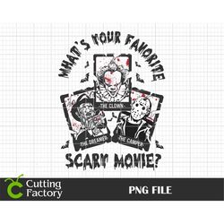 what your favorite scary movie png, horror tarot card png, horror character png, halloween png, horror movie png, scary