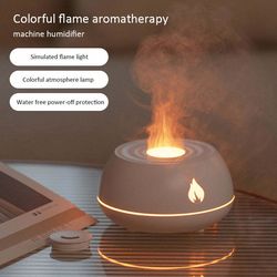 flame humidifier aromatherapy diffuser 7 colors light home air humidifier 130ml usb room fragrance essential oil diffuse