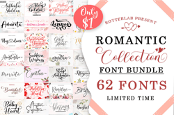 romantic collection font bundle