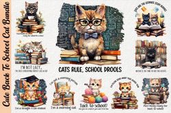 cute school cat clipart images, cat school clipart, cute classroom clip art, backpack clipart, reading clipart