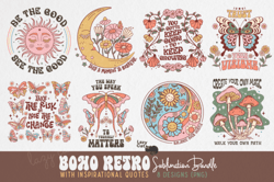 boho retro png sublimation bundle,high-resolution files, bring the back to life with this boho retro