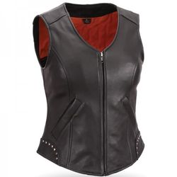 leather vest woman