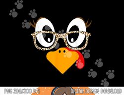 turkey face eyelashes leopard glasses funny thanksgiving png, sublimation copy