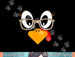 turkey face eyelashes leopard glasses funny thanksgiving png, sublimation copy