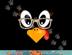 turkey face eyelashes leopard glasses funny thanksgiving png, sublimation copy