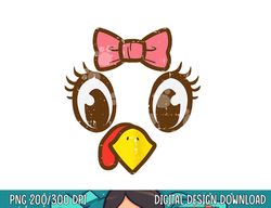 turkey face eyelashes ribbon cute thanksgiving girls women png, sublimation copy