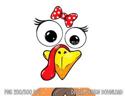 turkey face girl red bow kids youth thanksgiving png, sublimation copy