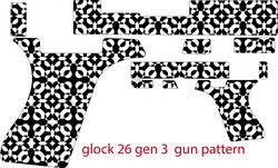 glock 26 gen 3 hand gun design seamless abstract geometric pattern svg laser engraving, cnc cutting vector file