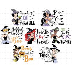 bundle halloween princess svg, bat svg, witch svg, spooky vibes svg, svg, png files for cricut sublimation