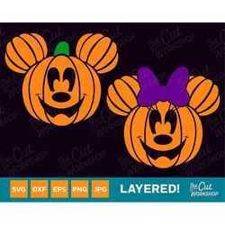 halloween pumpkin mouse bow fall autumn | svg clipart images digital download sublimation cricut cut file png dxf eps