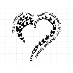 the moment your heart stopped mine changed forever svg, dad memorial svg, dad life, dad angel wings svg, father's day sv