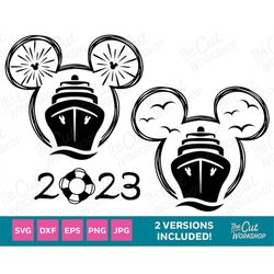 mouse cruise bundle 2023 fireworks ears ship nautical trip | svg clipart images digital download sublimation cricut cut