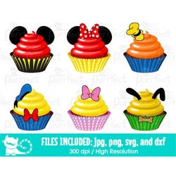 valentines mouse friends cupcakes bundle 1 svg, digital cut files in svg, dxf, png and jpg, printable clipart