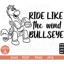 ride like the wind bullseye svg, toy story svg ears svg png clipart, cricut design svg pdf jpg png, cut file cricut, sil