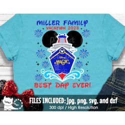 mouse magic family vacation best day ever svg, new year cruise shirt, digital cut files svg dxf png jpg, printable clipa