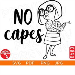 no capes edna mode svg the incredibles svg disneyland ears clipart layered by color svg clipart svg cut file cricut silh