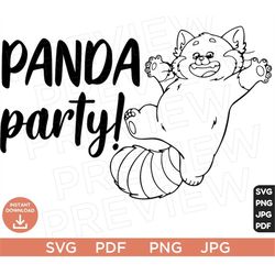 pandy party! svg, turning red mei lee, red panda clipart svg jpg, disneyland ears cut file sayers cricut, silhouette