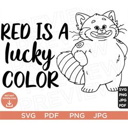 red is a lucky color svg, turning red mei lee, red panda clipart svg jpg, disneyland ears cut file sayers cricut, silhou