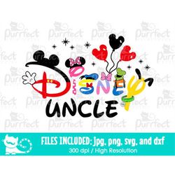 mouse family uncle design svg, family vacation trip shirt design, digital cut files svg dxf png jpg, printable clipart,