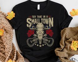 try that in a small town jason aldean fan perfect gift idea for men women birthday gift unisex tshirt