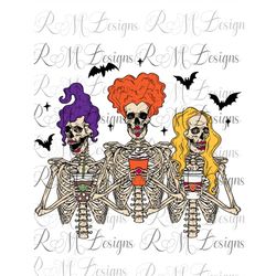 dead but spiced witches , halloween png, coffee png, witches png, sanderson sisters png