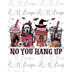 scream coffee latte, pink scream coffee png, no you hang up png