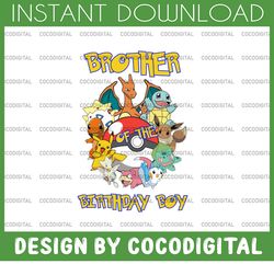 brother of the birthday boy pokemon svg kids gift baby svg birthday svg, pikachu birthday svg, pokemon birthday svg