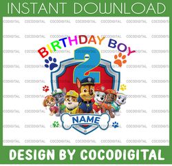 paw patrol chase birthday png, paw patrol birthday png family custom age and name birthday custom gift raglan kids famil