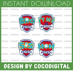 paw patrol family svg, boy birthday matching svg, birthday 2021 svg png, custom birthday svg, family matching svg gift b