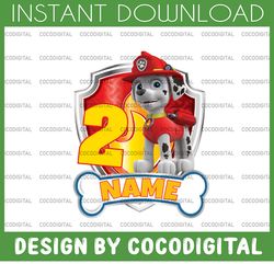 paw patrol chase birthday png, paw patrol birthday png family custom age and name birthday custom gift raglan kids famil