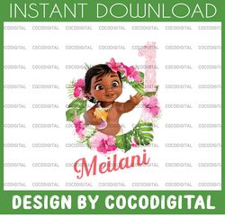 personalized name and ages, moana birthday girl png digital file birthday girl moana family baby girl png moana princess