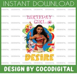 personalized name and ages, moana birthday girl png digital file birthday girl moana family  baby girl png moana princes