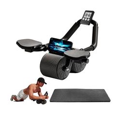 automatic rebound abdominal roller wheel with elbow support trainer fitness belly training(us customers)