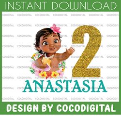 personalized name and ages, moana birthday girl png digital file birthday girl moana family   baby girl png moana prince