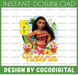 personalized name and ages, moana birthday girl png digital file birthday girl moana family  baby girl png moana princes